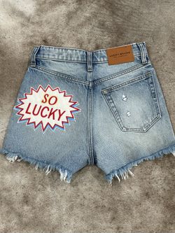 New Without tags Women’s Lucky Brand “So Lucky" Distressed High rise Jean Shorts Size S