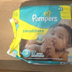 Pampers Swaddlers Diapers Size Newborn  (16 - 28 lbs)  27 Count New Sealed Pack