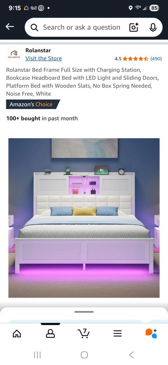White Wood Full Size Bed Frame