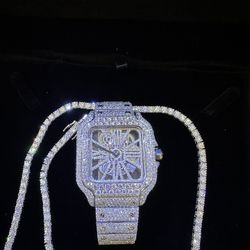 Iced Out Watch Vvs Moissanite Passes Diamond Tester ! 