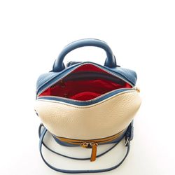 SUSU Ashley Small Off White Leather Backpack Purse