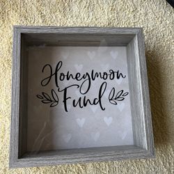 Honey Moon Fund Box For A Wedding.  Grey. 
