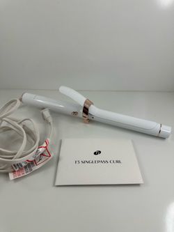 T3 SinglePass Curl Professional Curling Iron Ceramic 1" White/Rose Gold 76540