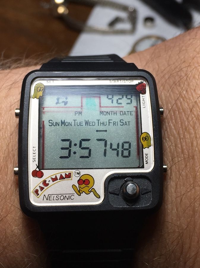 Ultra Rare! 1980’s Nelsonic Pac Man Game Watch with Joystick almost 40years old