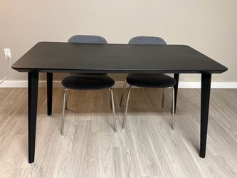 Black Dining Table and two chairs