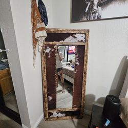 cowprint standing full length mirror