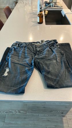 Distressed Dark Wash Denim Jeans