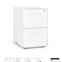 Poppin “Stow” 2-drawer Filing Cabinet ( White)