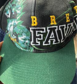 VTG 90s Green Bay Packers SnapBack Hat Brett Favre Snap Back Green Rare