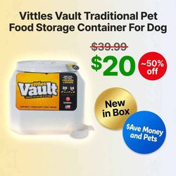 New Vittles Vault Pet Food Storage Container 30 lb