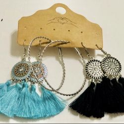 NEW Three Pair Boho Dangle/Drop Earrings