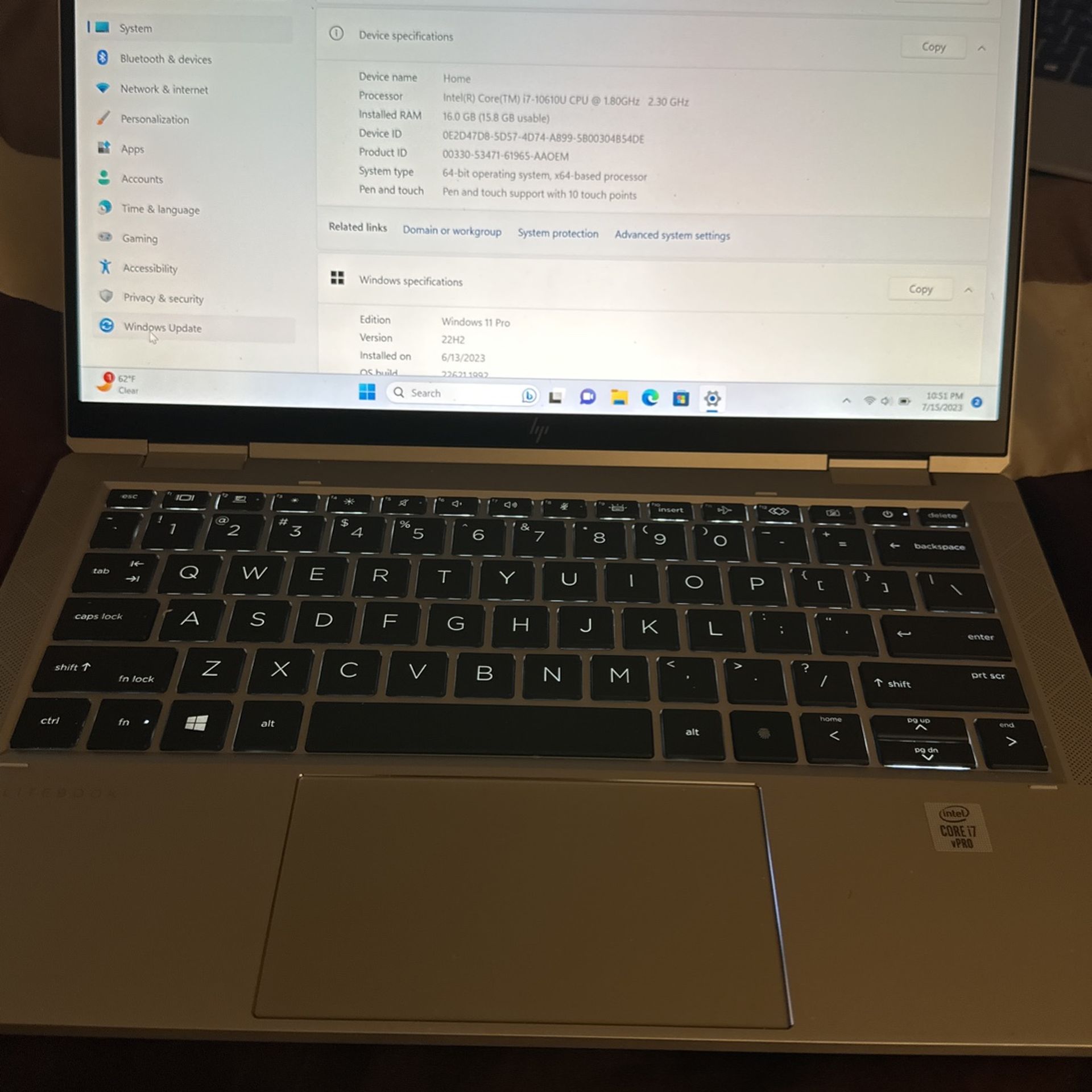 HP EliteBook x(contact info removed) G7 13.3" Touchscreen 2 in 1 Notebook 