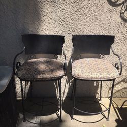 Heavy Rod Iron Bar Stools w/ cushions