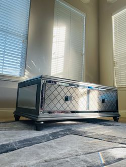 Glass silver modern Coffee table