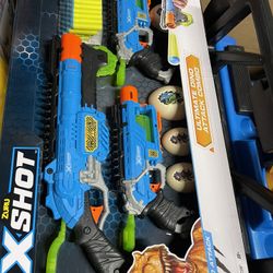 Zuru X-Shot Dino Combo attack , Includes (2) Dino Striker, (1) Claw Hunter, (48) Foam Darts - New!