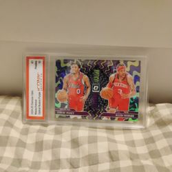 2024 - 2025 TYRESE MAXEY/ ALLEN IVERSON DONRUSS OPTICAL ILLUSION PURPLE 