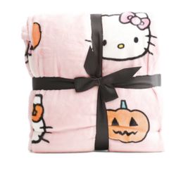 Hello Kitty Halloween Pink Pumpkin Blanket Full Queen