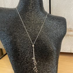 Tiffany & Co. Silver Lariat Necklace with Modern Design