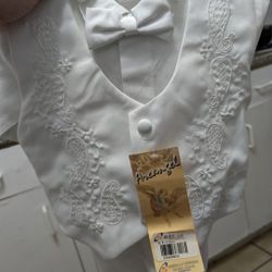 New Baby Boy Formal White Suit 12M
