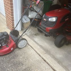 Lawnmower And Garden Red 