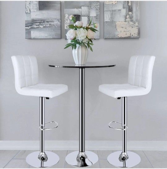 2 White Bar Stools Brand New