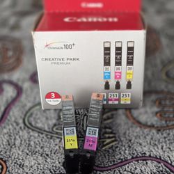 NEW Two Canon Creative Park Premium Printer Color Ink Tanks - One Missing