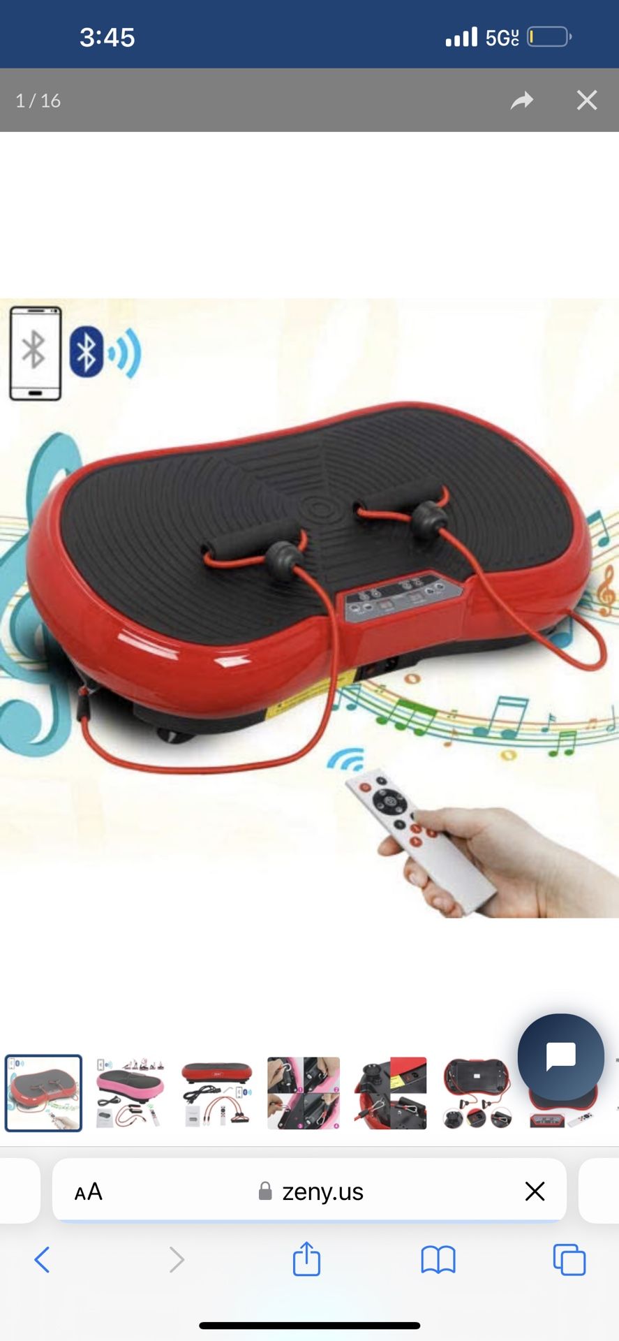Vibration Plate Exercise Machine Whole Body Fitness w/Bluetooth