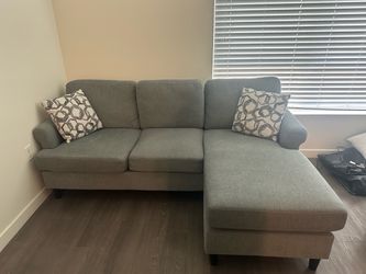 Gray Fabric Sectional Sofa with Chaise