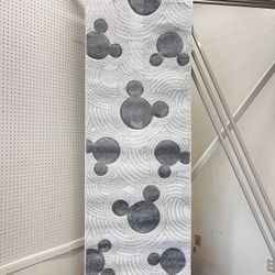 Mickey Mouse Pop Art Modern Geometric Gray Indoor Area Rug, 2x8 Runner, New 