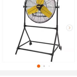 Edendirect 24 in. 3 Speeds Roll-About Tilt Stand Fan with Ball Bearing Powerful 2/5HP Motor, 180° Tilting