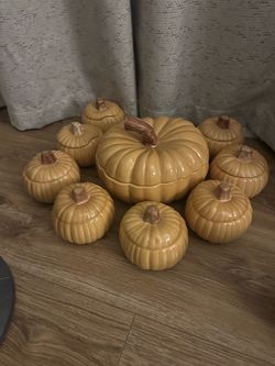 Ceramic Pumpkin Soup Tureen Set with Bowls