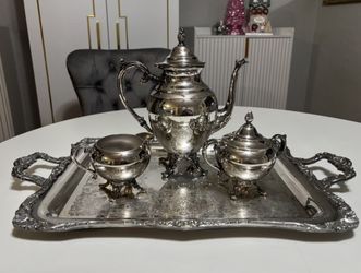 Beautiful William Rogers Sterling Tea Set