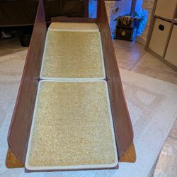 Wooden Carpeted  Pet Ramp With Side Rails