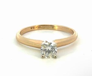 Woman’s Ladies 14k Yellow Gold .50 CTW Diamond Solitaire Engagement Ring Size 6.5 GP3111419
