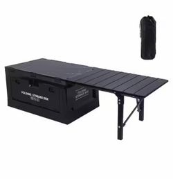 Folding Storage Box with Integrated Table