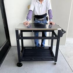 NEW Serving Cart BBQ Grill Cart Table Kitchen Island Table