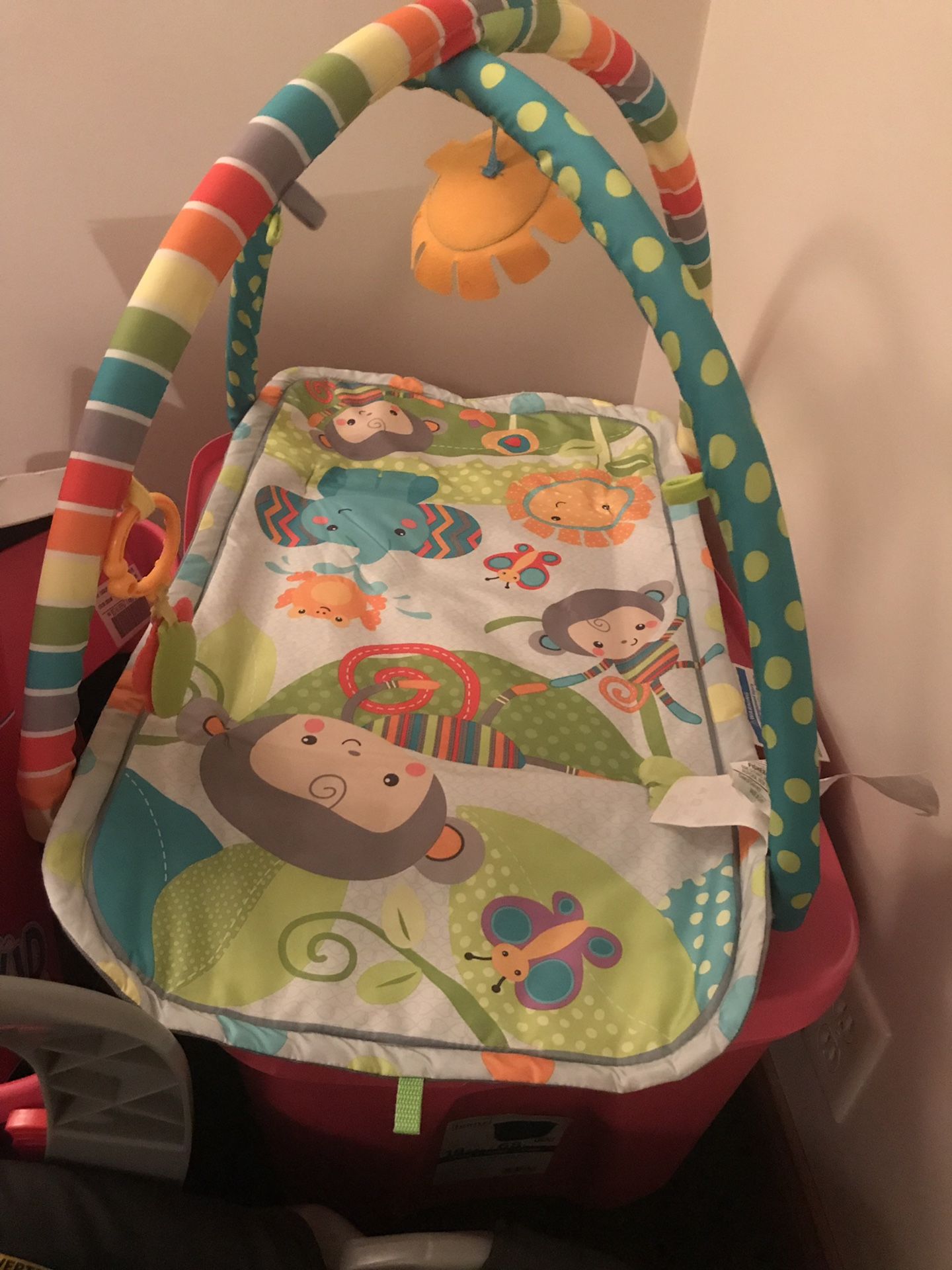 Car seat Johnny jumper and toys