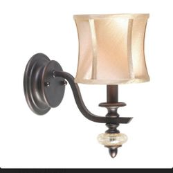 1-Light Weathered Copper Sconce (WI-461626Wrapped in luminous full framed ivory silk lined shades and champagne crackle glass this enticing 2-light wa