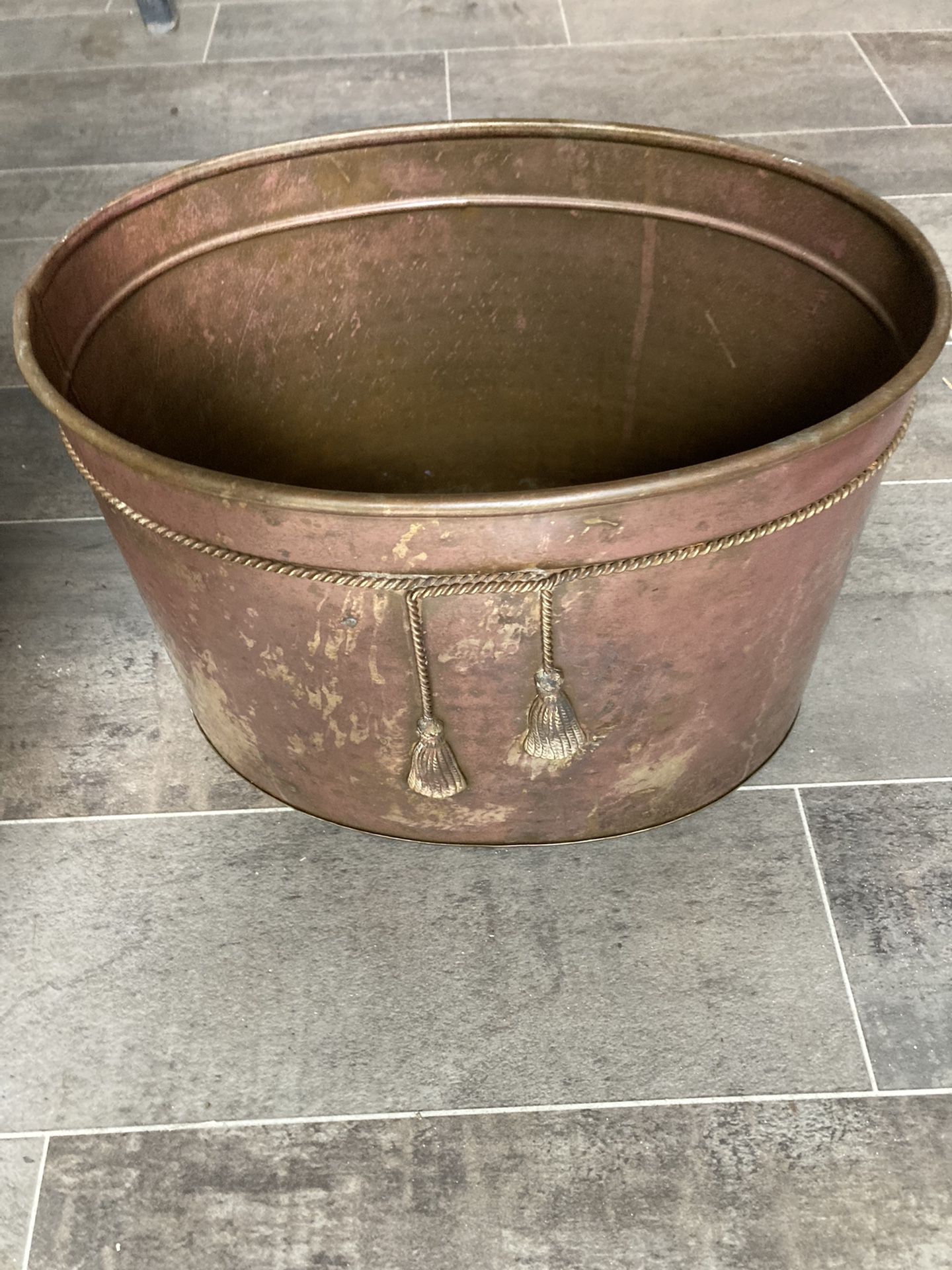 Antique copper boiler pot 