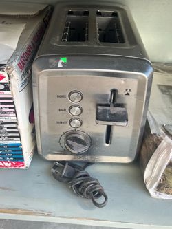 Silver and Black Toaster