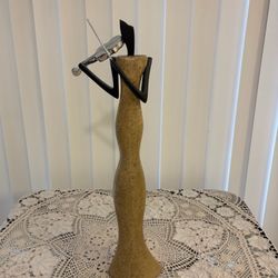 stoneware Art violinist made in the Philippines 21 inches tall