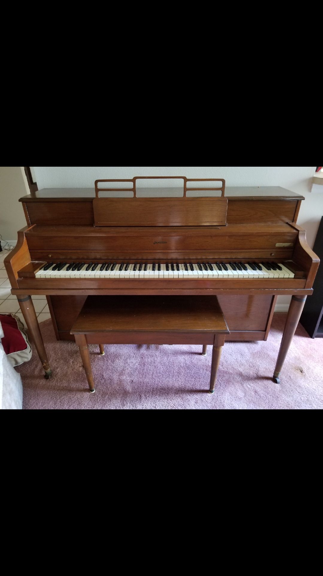 Jansen upright 55 years old. excellent shape just needs tuning 250 or best offer