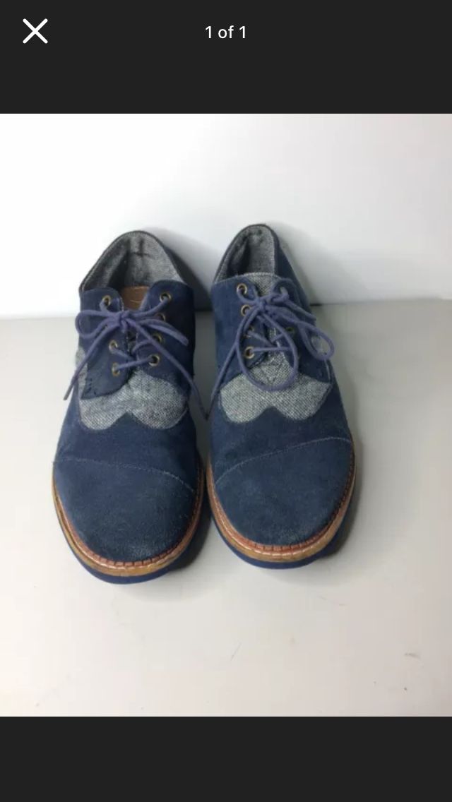 Toms Blue Lace Up Shoes Men Sz 11