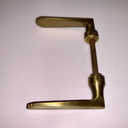 Pair Antique Vintage Solid Brass Leaver Door Handles With Shank