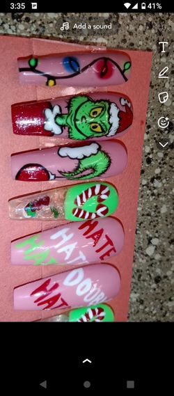 Custom Grinch Nails And Toes Set