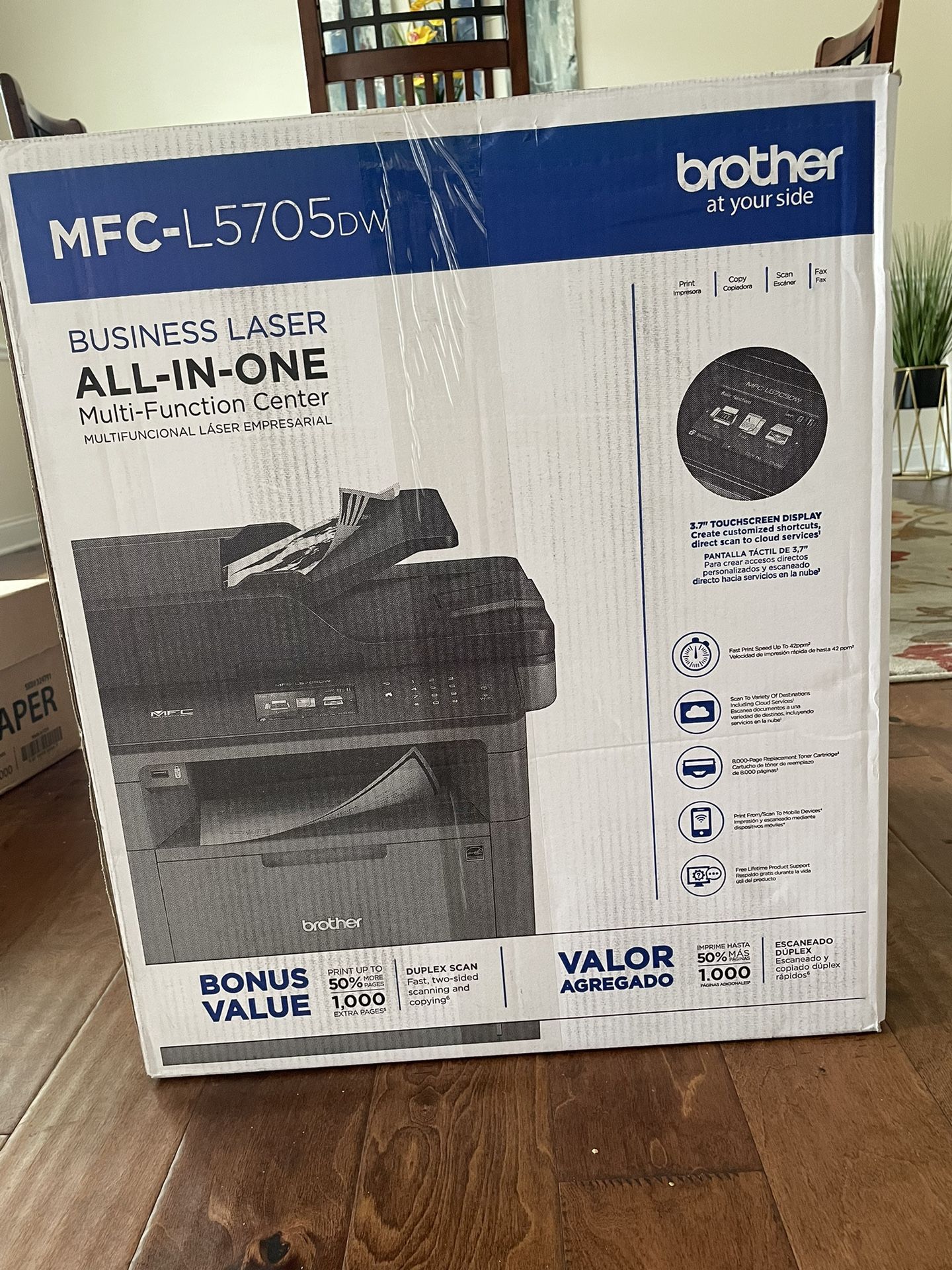  Brother - MFC-L5705DW Wireless Black-and-White All-in-One Laser Printer - Grey/Black