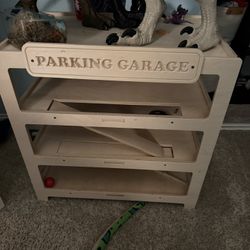Kids Parking Garage Toy Storage (Real Wood) 