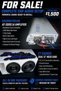 X2 12inch meso subs CT Amp 3000 watts