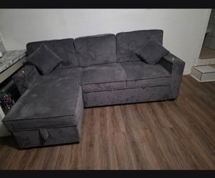 Grey L shape couch