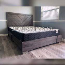 Queen size alpine bed with orthopedic mattress included